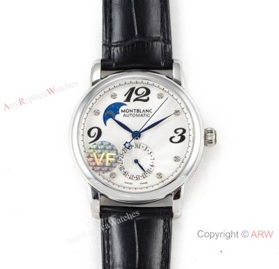 VF Swiss Montblanc Star Legacy Moon SS White Face Watch Mont Blanc Knock off